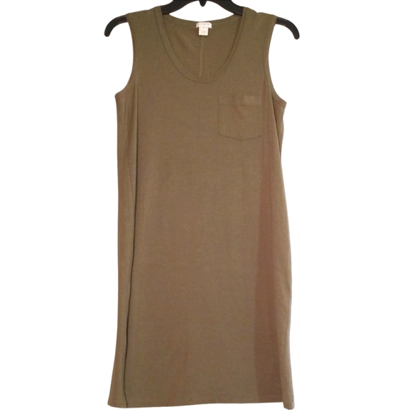 J. Crew Dresses J Crew Green Sleeveless Pocket T Shirt Dress Xxs